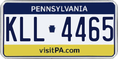PA license plate KLL4465