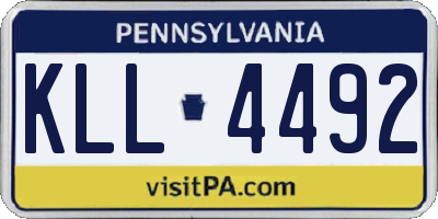 PA license plate KLL4492