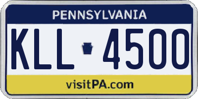 PA license plate KLL4500