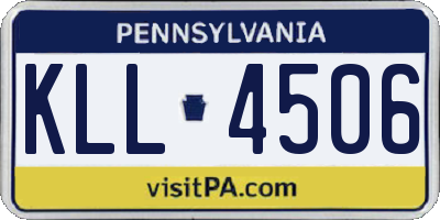 PA license plate KLL4506