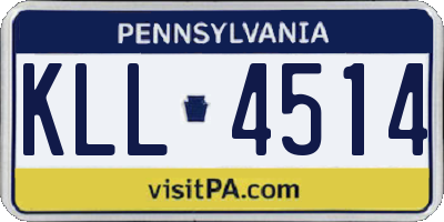 PA license plate KLL4514