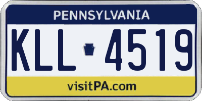 PA license plate KLL4519
