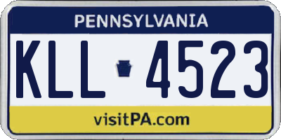 PA license plate KLL4523