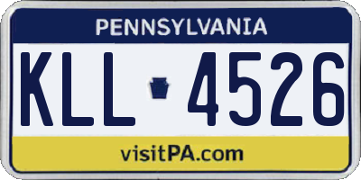 PA license plate KLL4526