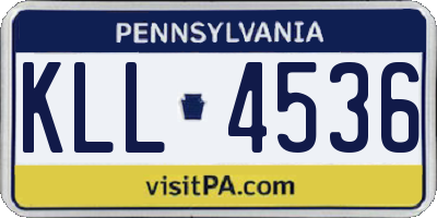 PA license plate KLL4536