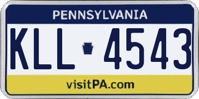 PA license plate KLL4543
