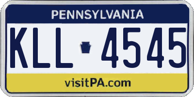 PA license plate KLL4545