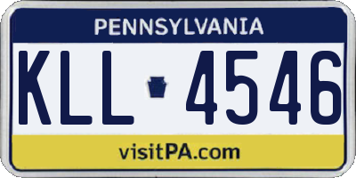 PA license plate KLL4546