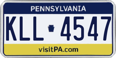 PA license plate KLL4547