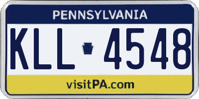 PA license plate KLL4548