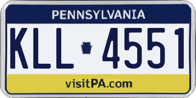 PA license plate KLL4551