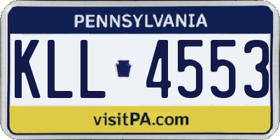 PA license plate KLL4553