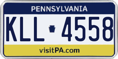 PA license plate KLL4558
