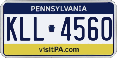 PA license plate KLL4560
