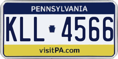 PA license plate KLL4566