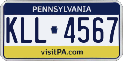 PA license plate KLL4567
