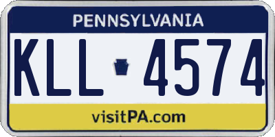 PA license plate KLL4574