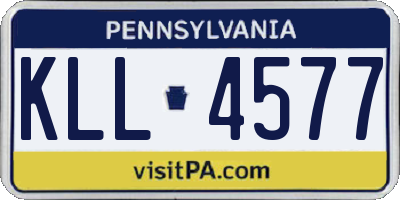 PA license plate KLL4577