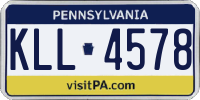 PA license plate KLL4578