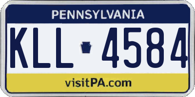 PA license plate KLL4584