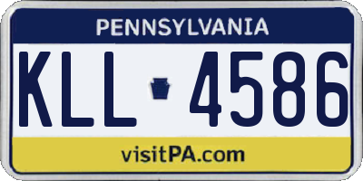 PA license plate KLL4586