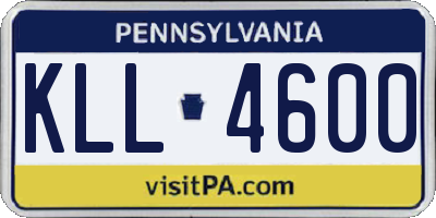 PA license plate KLL4600