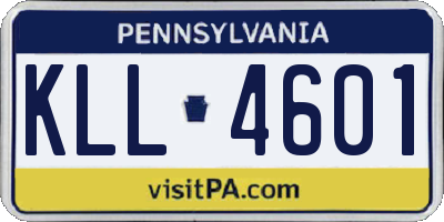 PA license plate KLL4601