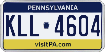 PA license plate KLL4604