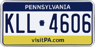 PA license plate KLL4606
