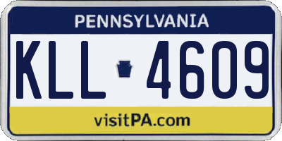 PA license plate KLL4609
