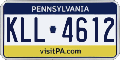 PA license plate KLL4612