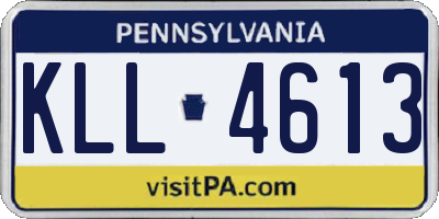 PA license plate KLL4613