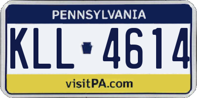 PA license plate KLL4614