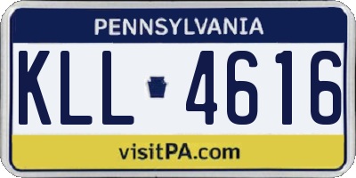 PA license plate KLL4616