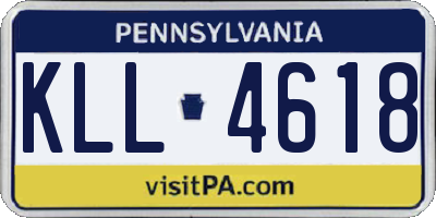 PA license plate KLL4618
