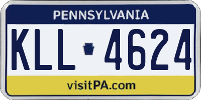 PA license plate KLL4624
