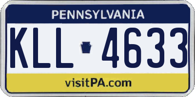 PA license plate KLL4633