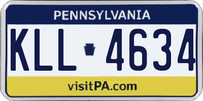 PA license plate KLL4634