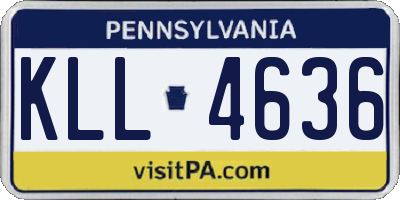 PA license plate KLL4636