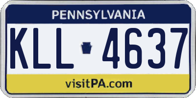 PA license plate KLL4637