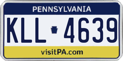 PA license plate KLL4639