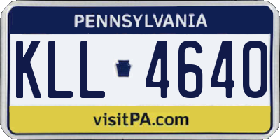 PA license plate KLL4640