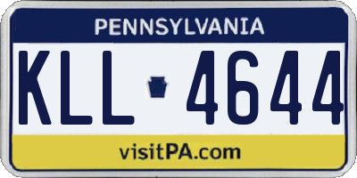 PA license plate KLL4644