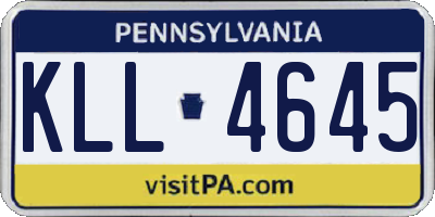 PA license plate KLL4645