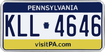 PA license plate KLL4646