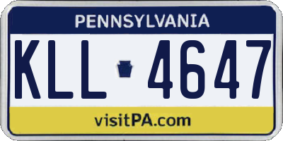 PA license plate KLL4647