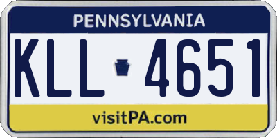 PA license plate KLL4651