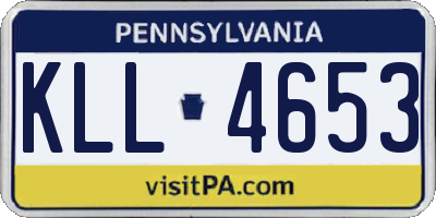 PA license plate KLL4653