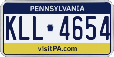 PA license plate KLL4654