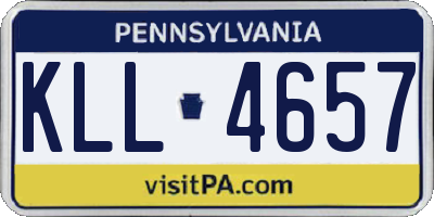 PA license plate KLL4657